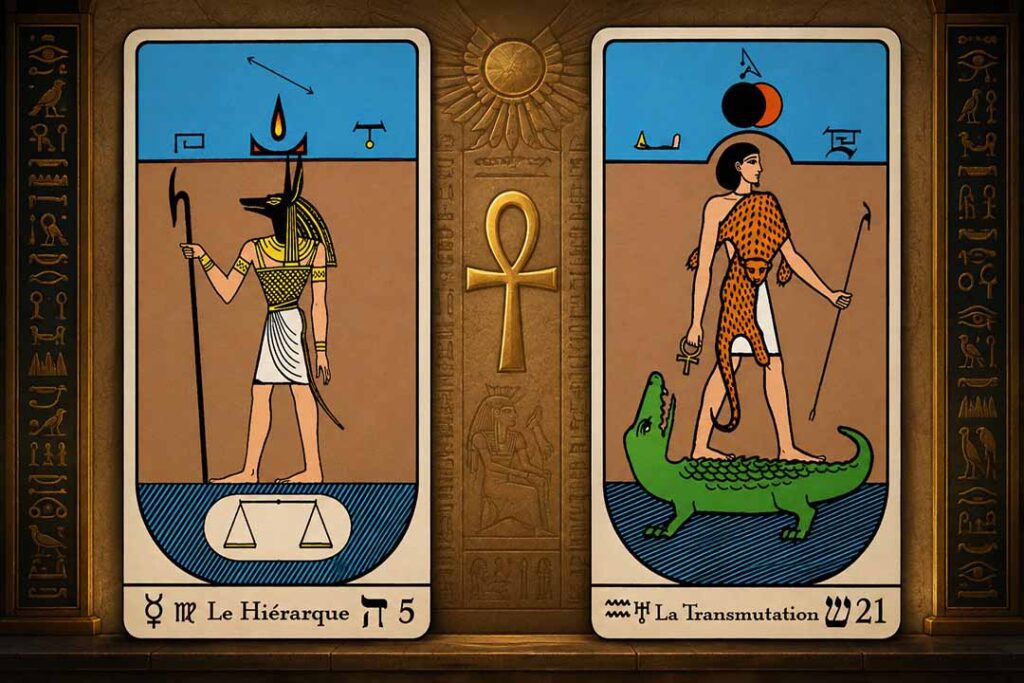 heures-jumelles-interpretation-arcanes-tarot-egyptien Le Tarot comme clé de lecture des heures jumelles
